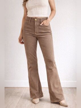 Vince Wide Leg Pants 25 Brown High Rise Flare Minimalist Quiet Luxury USA